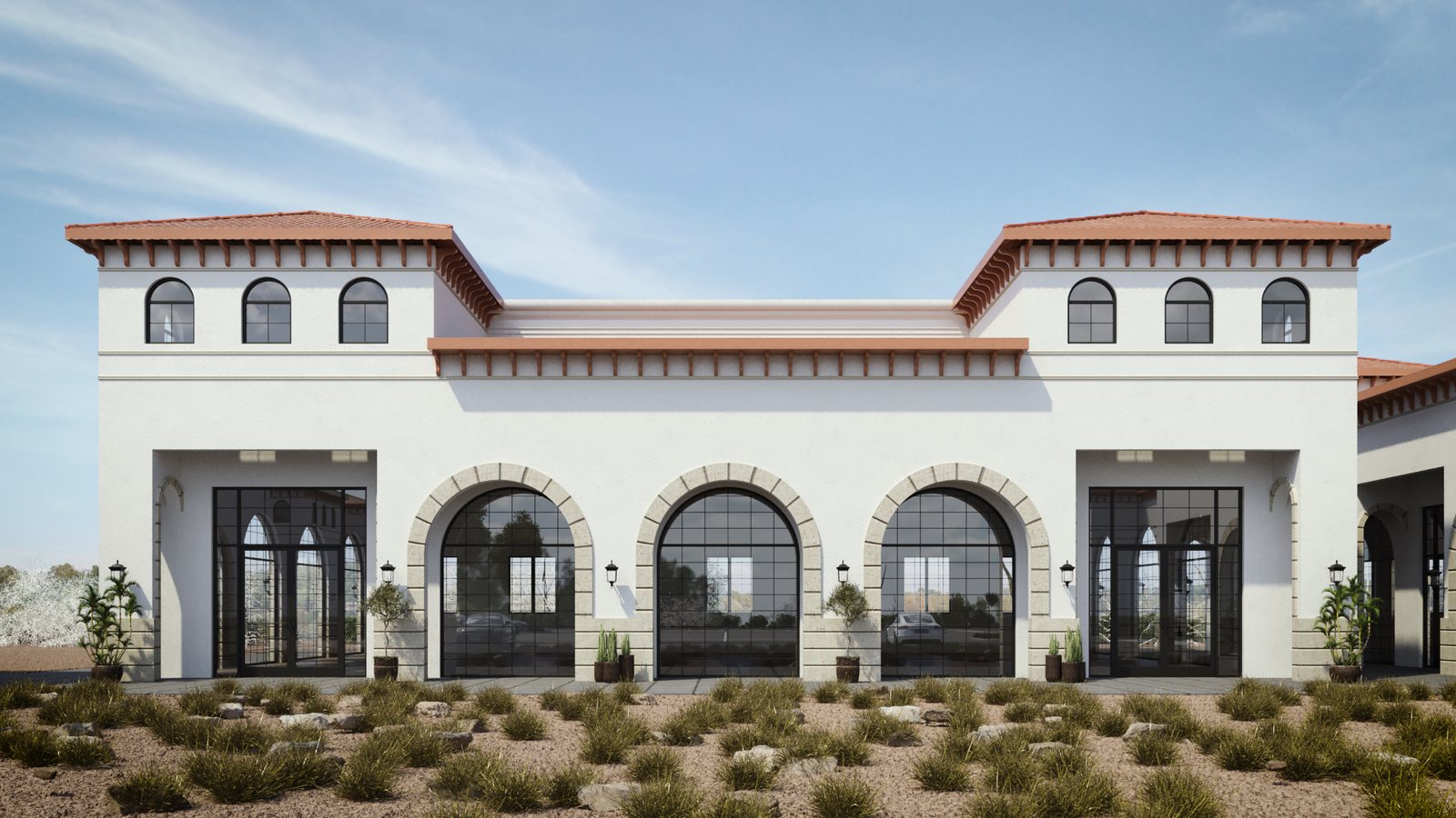 Front elevation with desert landscaping