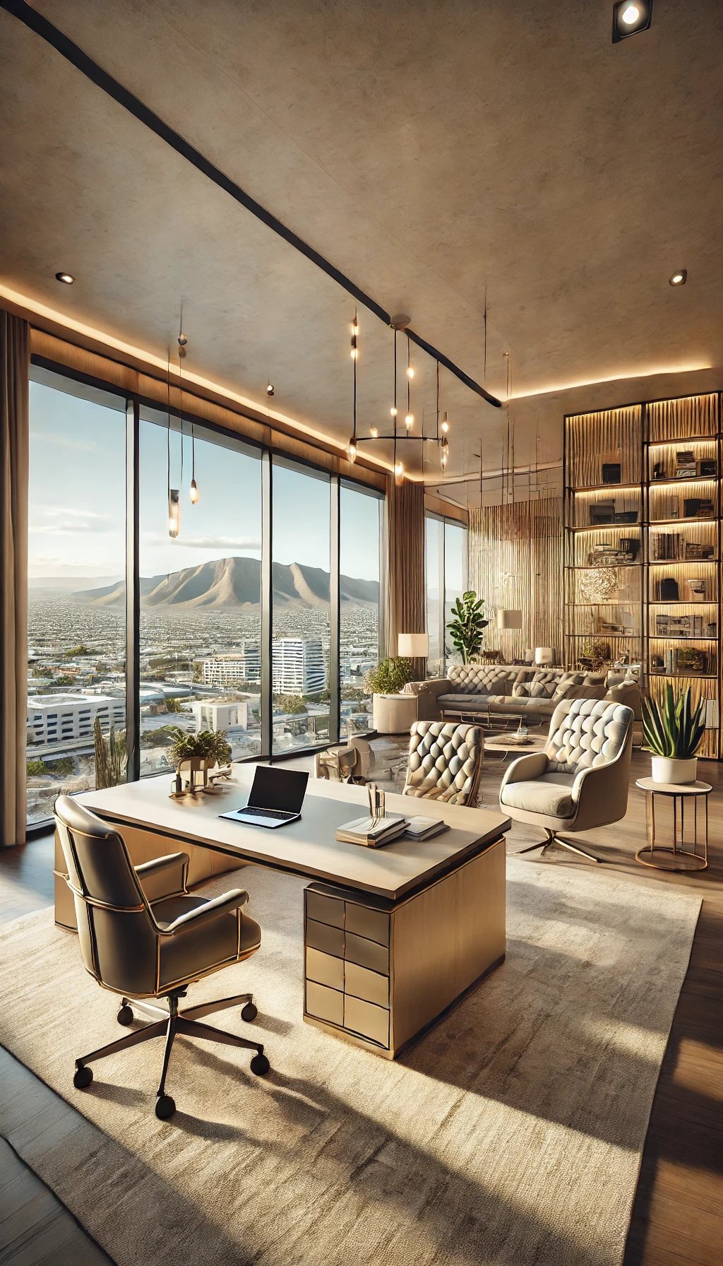 Executive professional office with mountain views