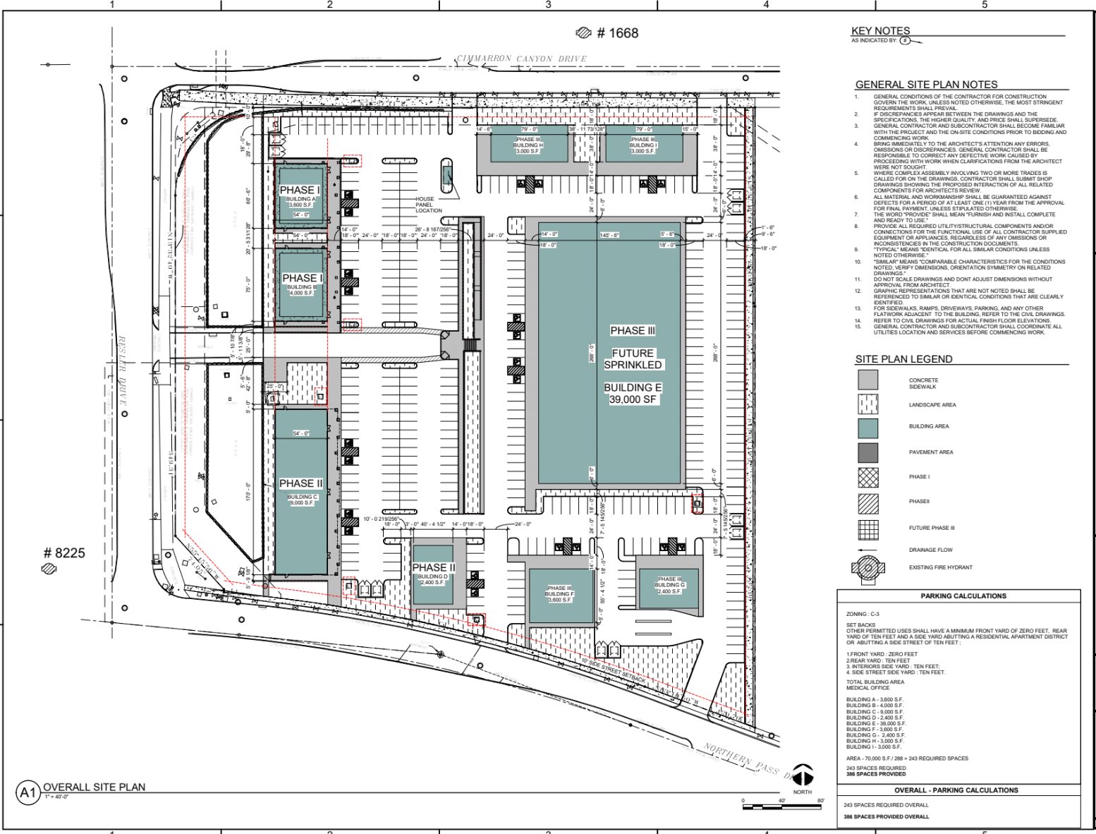 Architectural overall site plan for Jardines at Cimarron